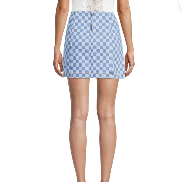 No Boundaries Seamed A- Line Mini Denim Skirt Size S - Picture 4 of 7